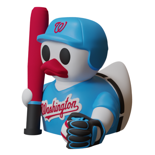 Washington Nationals Baseball Duck – 3D Printed MLB Fan Dashboard Duck | Nationals Fan Gift | Baseball Car Dashboard Decor