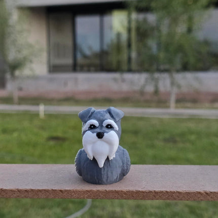 Schnauzer Dog Duck – 3D Printed Schnauzer Inspired Duck | Cute Dog Lover Gift | Dashboard Pet Decor