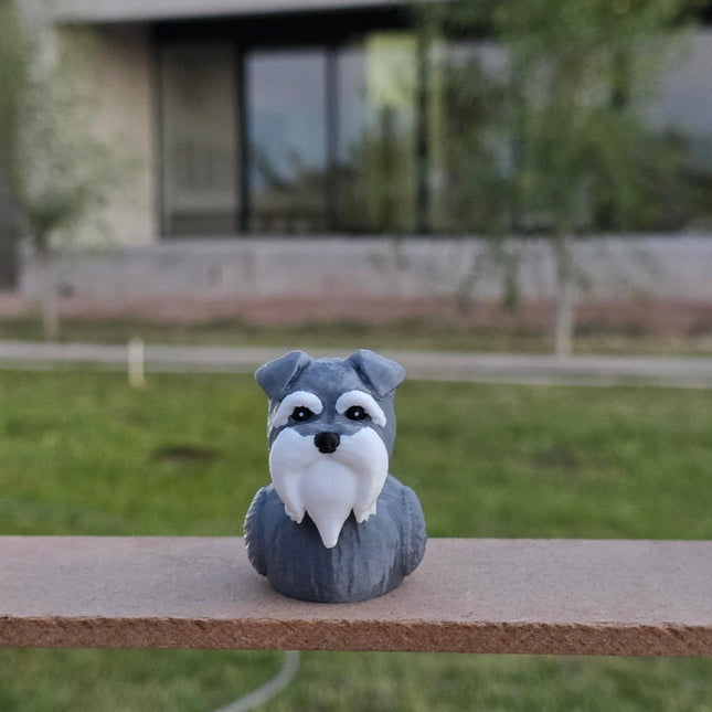 Schnauzer Dog Duck – 3D Printed Schnauzer Inspired Duck | Cute Dog Lover Gift | Dashboard Pet Decor
