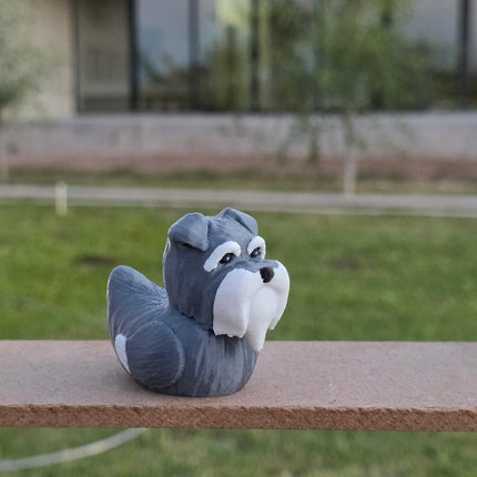 Schnauzer Dog Duck – 3D Printed Schnauzer Inspired Duck | Cute Dog Lover Gift | Dashboard Pet Decor