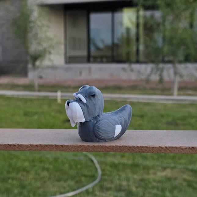 Schnauzer Dog Duck – 3D Printed Schnauzer Inspired Duck | Cute Dog Lover Gift | Dashboard Pet Decor