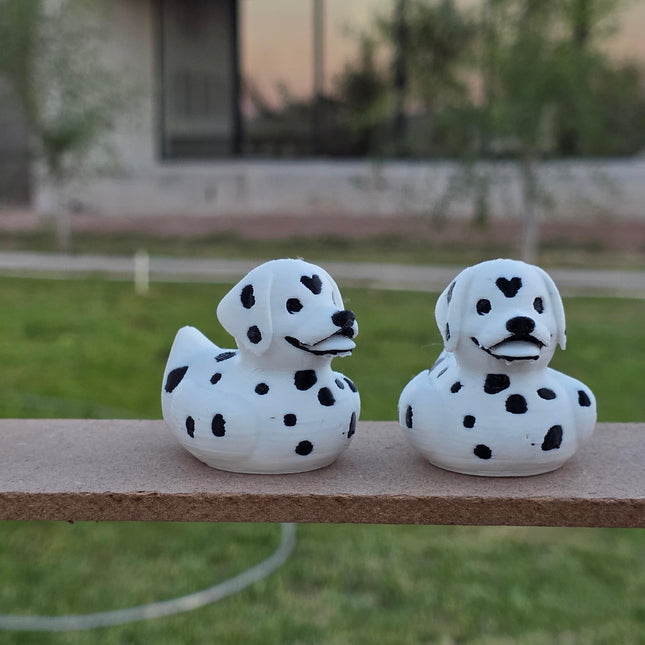 Dalmatian Dog Duck – 3D Printed Dalmatian Inspired Duck | Cute Spotted Dog Gift | Dashboard Pet Decor