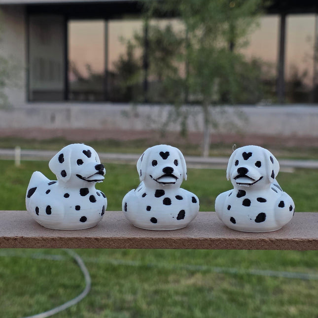 Dalmatian Dog Duck – 3D Printed Dalmatian Inspired Duck | Cute Spotted Dog Gift | Dashboard Pet Decor