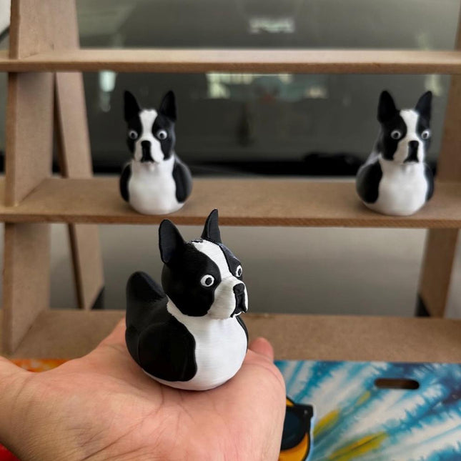 Boston Terrier Dog Duck – 3D Printed Boston Terrier Inspired Duck | Cute Dog Lover Gift | Dashboard Pet Decor