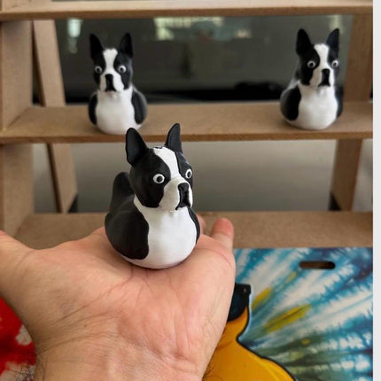 Boston Terrier Dog Duck – 3D Printed Boston Terrier Inspired Duck | Cute Dog Lover Gift | Dashboard Pet Decor