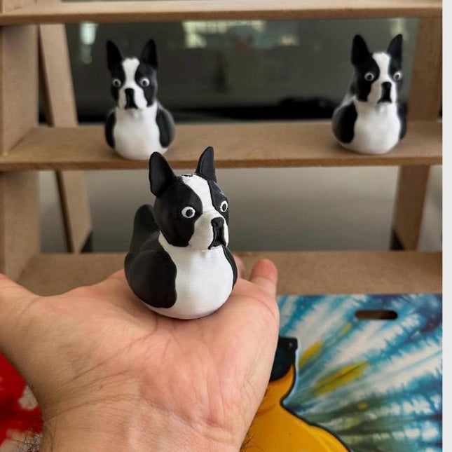 Boston Terrier Dog Duck – 3D Printed Boston Terrier Inspired Duck | Cute Dog Lover Gift | Dashboard Pet Decor