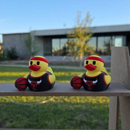 Chicago Bulls Basketball Duck – 3D Printed NBA Fan Dashboard Duck | Bulls Fan Gift | Basketball Car Dashboard Decor
