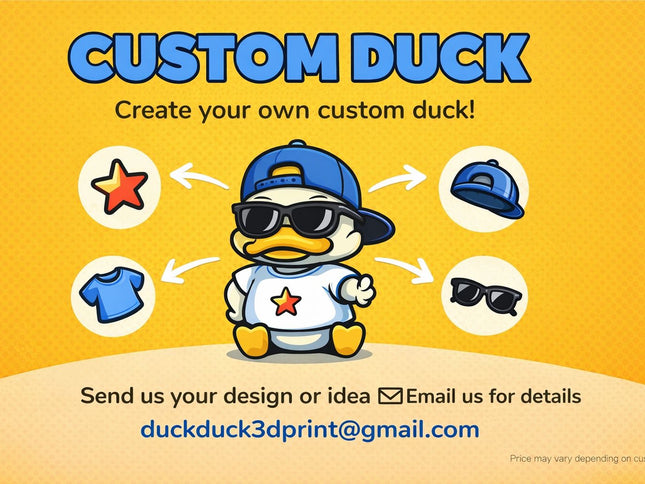 Custom Duck – 3D Printed Personalized Duck | Made to Order | Custom Fan Gift