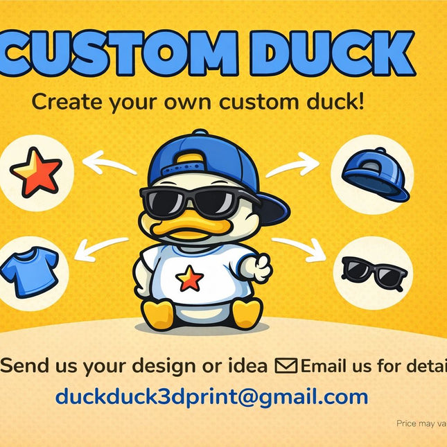 Custom Duck – 3D Printed Personalized Duck | Made to Order | Custom Fan Gift