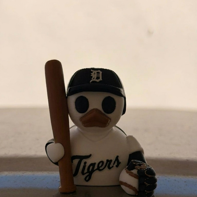 Detroit Tigers Baseball Duck – 3D Printed MLB Fan Dashboard Duck | Tigers Fan Gift | Baseball Car Dashboard Decor