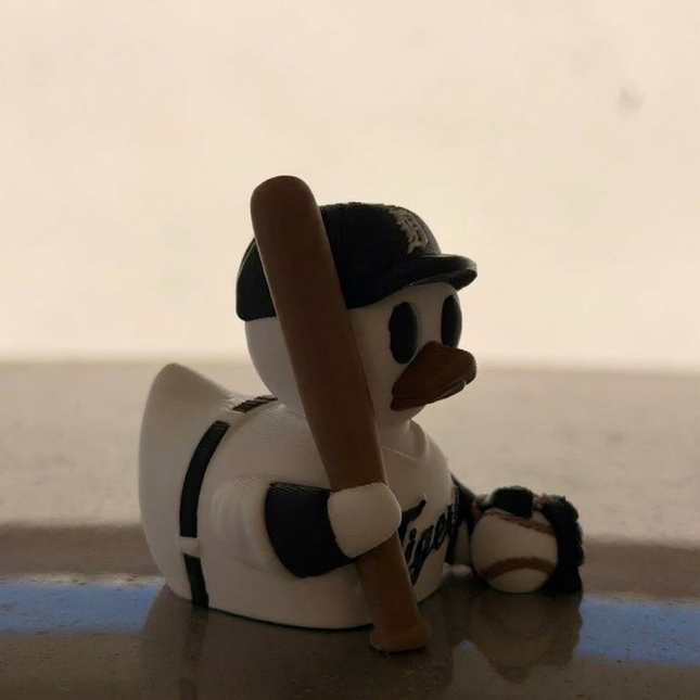 Detroit Tigers Baseball Duck – 3D Printed MLB Fan Dashboard Duck | Tigers Fan Gift | Baseball Car Dashboard Decor