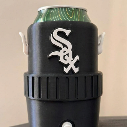 Chicago Black White Mini Cooler Can Holder (12 oz) | Baseball Fan Koozie | Car Dashboard Drink Holder | 3D Printed