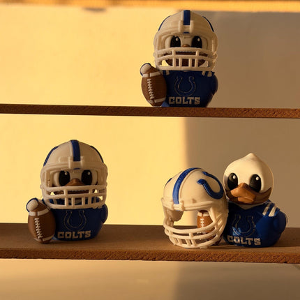 Indianapolis Football Duck with Helmet – 3D Printed Sports Fan Duck, Dashboard Car Decor, Football Lover Gift, Fan Inspired Collectible