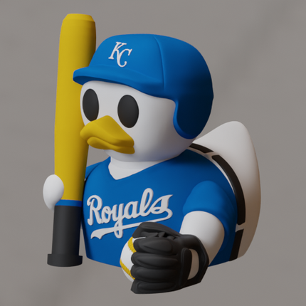 Kansas City Royals Baseball Duck – 3D Printed MLB Fan Dashboard Duck | Royals Fan Gift | Baseball Car Dashboard Decor