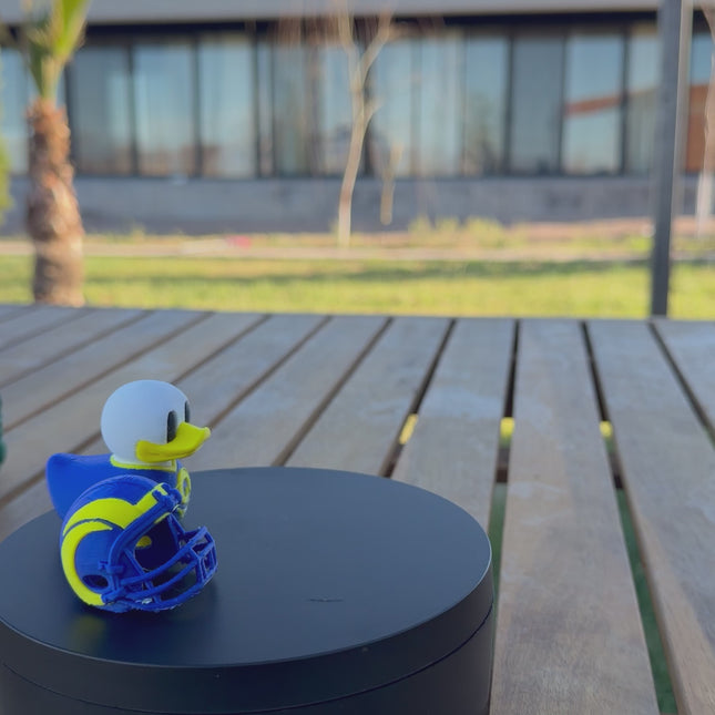 Los Angeles Rams Football Duck – 3D Printed NFL Fan Dashboard Duck | Rams Fan Gift | Football Car Dashboard Decor