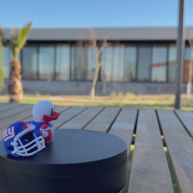 New York Giants Football Duck – 3D Printed NFL Fan Dashboard Duck | Giants Fan Gift | Football Car Dashboard Decor