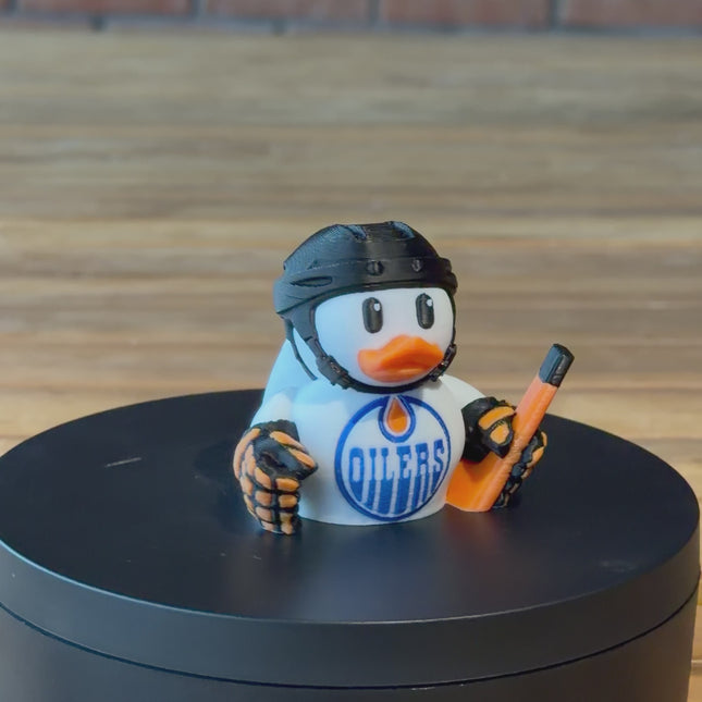 Edmonton Oilers Hockey Duck – 3D Printed NHL Fan Dashboard Duck | Oilers Fan Gift | Hockey Car Dashboard Decor