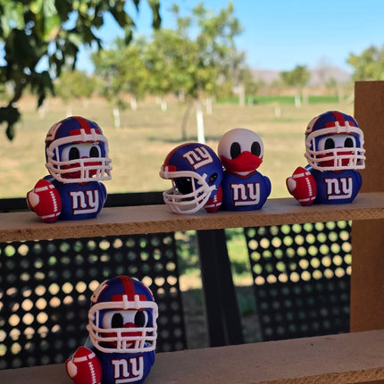 New York Giants Football Duck – 3D Printed Collector Figure | NFL Fan Gift, Desk Decor, Dashboard Mascot