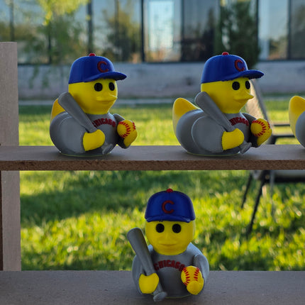 Chicago Cubs Baseball Duck – 3D Printed Collector Figure | MLB Fan Gift, Desk Decor, Dashboard Mascot