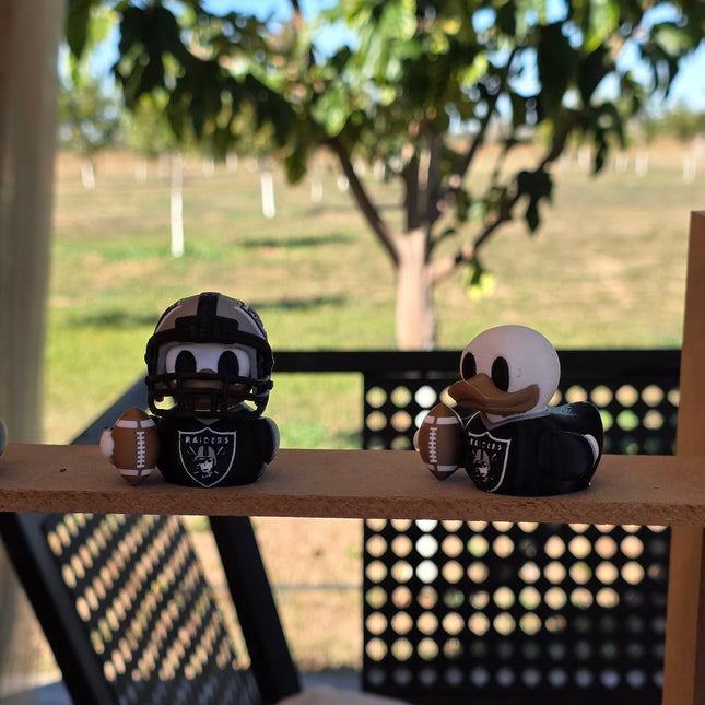 Las Vegas Raiders Football Duck – 3D Printed Collector Figure | Raiders Fan Gift