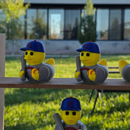 Chicago Cubs Baseball Duck – 3D Printed Collector Figure | MLB Fan Gift, Desk Decor, Dashboard Mascot