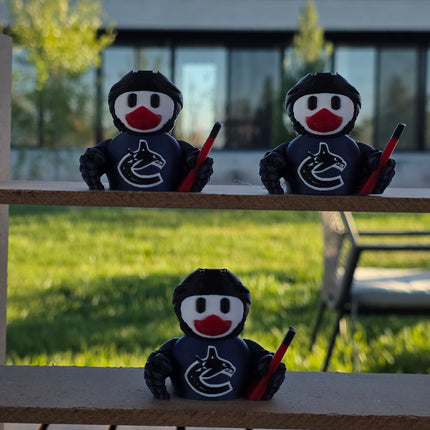 Vancouver Canucks Hockey Duck – 3D Printed Collector Figure | Fan Gift, Desk Decor, Car Dashboard Mascot