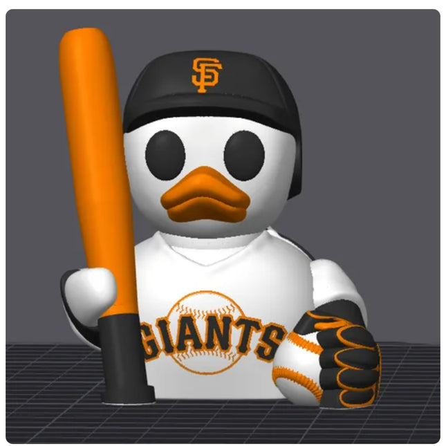 San Francisco Giants Baseball Duck – 3D Printed Collector Figure | MLB Fan Gift, Desk Decor, Dashboard Mascot