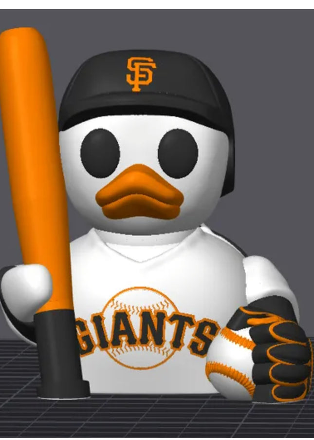 San Francisco Giants Baseball Duck – 3D Printed Collector Figure | MLB Fan Gift, Desk Decor, Dashboard Mascot