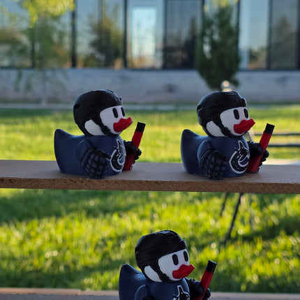 Vancouver Canucks Hockey Duck – 3D Printed Collector Figure | Fan Gift, Desk Decor, Car Dashboard Mascot
