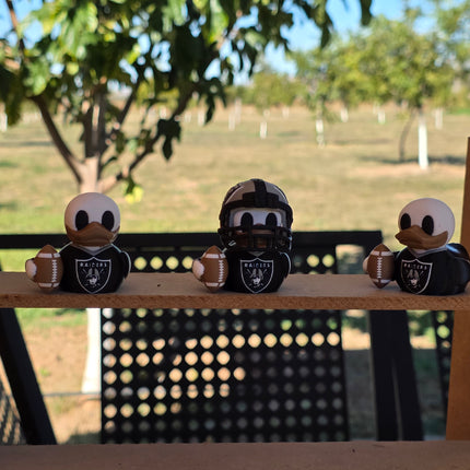 Las Vegas Raiders Football Duck – 3D Printed Collector Figure | Raiders Fan Gift