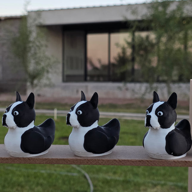 3D Printed Boston Terrier Duck: Eco-Friendly Car Dashboard Decor