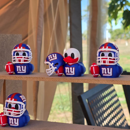 New York Giants Football Duck – 3D Printed Collector Figure | NFL Fan Gift, Desk Decor, Dashboard Mascot
