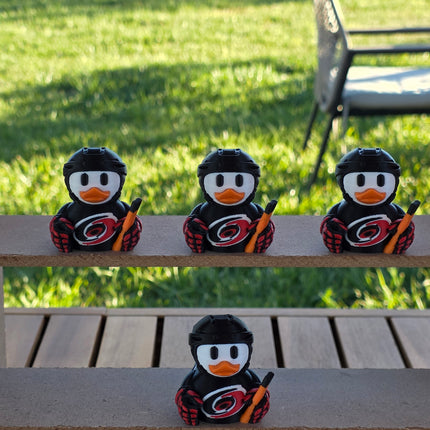 Carolina Hurricanes Hockey Duck – 3D Printed Collector Figure | NHL Fan Gift, Desk Decor, Dashboard Mascot