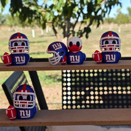 New York Giants Football Duck – 3D Printed Collector Figure | NFL Fan Gift, Desk Decor, Dashboard Mascot