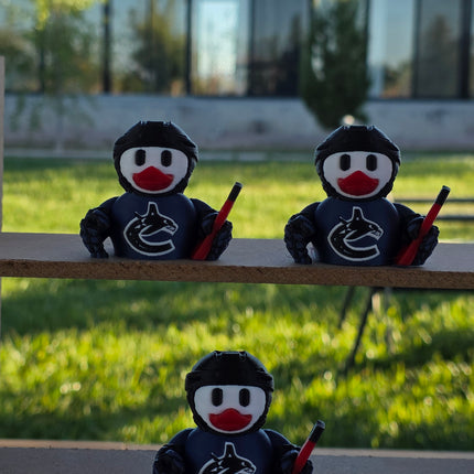 Vancouver Canucks Hockey Duck – 3D Printed Collector Figure | Fan Gift, Desk Decor, Car Dashboard Mascot