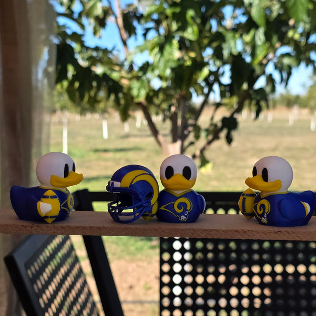 Los Angeles Rams Football Duck – 3D Printed Collector Figure | Rams Fan Gift