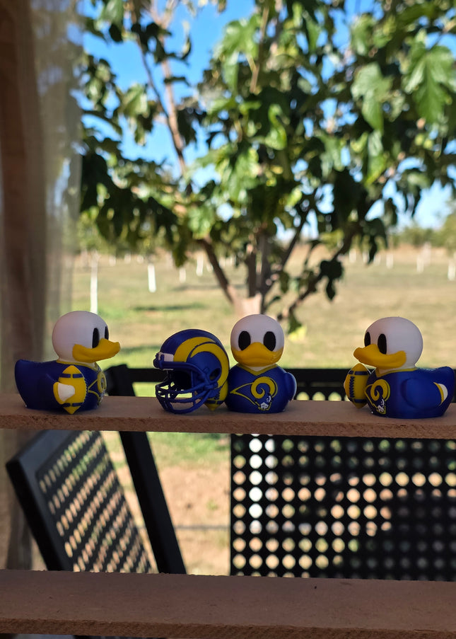 Los Angeles Rams Football Duck – 3D Printed Collector Figure | Rams Fan Gift