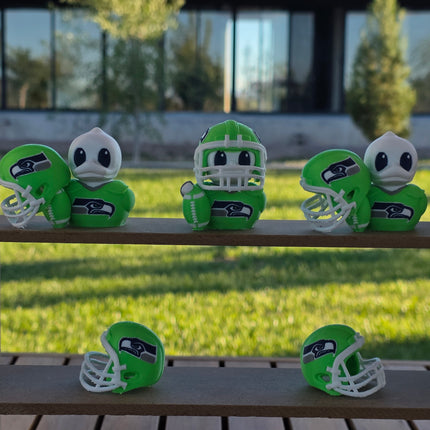 Seattle Seahawks Football Duck – 3D Printed Collector Figure | Seahawks Fan Gift