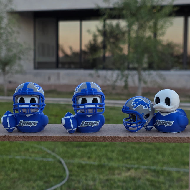 Detroit Lions Football Duck – 3D Printed Collector Figure | Lions Fan Gift
