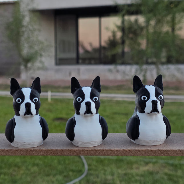 3D Printed Boston Terrier Duck: Eco-Friendly Car Dashboard Decor