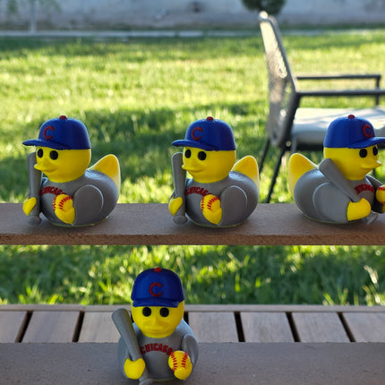 Chicago Cubs Baseball Duck – 3D Printed Collector Figure | MLB Fan Gift, Desk Decor, Dashboard Mascot