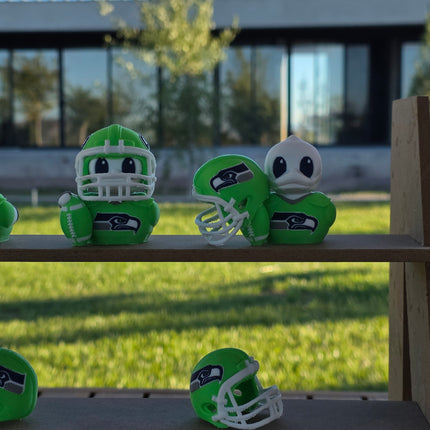 Seattle Seahawks Football Duck – 3D Printed Collector Figure | Seahawks Fan Gift