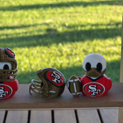 San Francisco 49ers Football Duck – 3D Printed Collector Figure | NFL Fan Gift, Desk Decor, Dashboard Mascot