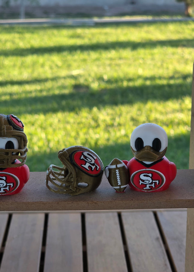 San Francisco 49ers Football Duck – 3D Printed Collector Figure | NFL Fan Gift, Desk Decor, Dashboard Mascot