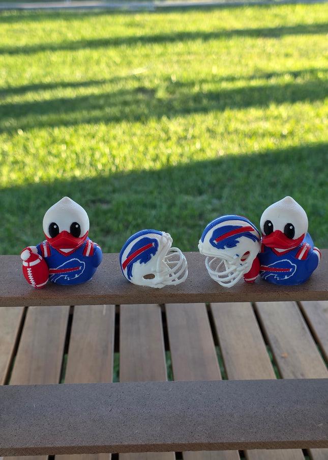 Buffalo Bills Football Duck – 3D Printed Collector Figure | NFL Fan Gift, Desk Decor, Dashboard Mascot