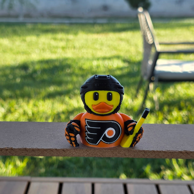 Philadelphia Flyers Hockey Duck – 3D Printed Collector Figure | NHL Fan Gift, Desk Decor, Dashboard Mascot