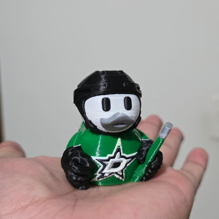 Dallas Stars Hockey Duck – 3D Printed Collector Figure | NHL Fan Gift, Desk Decor, Dashboard Mascot