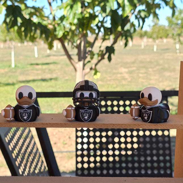 Las Vegas Raiders Football Duck – 3D Printed Collector Figure | Raiders Fan Gift