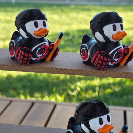 Carolina Hurricanes Hockey Duck – 3D Printed Collector Figure | NHL Fan Gift, Desk Decor, Dashboard Mascot