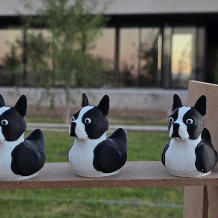 3D Printed Boston Terrier Duck: Eco-Friendly Car Dashboard Decor